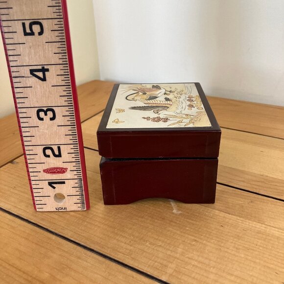 Art of Chokin Small Jewelry Trinket Box Vintage Metallic Wood Duck Design - Picture 3 of 9